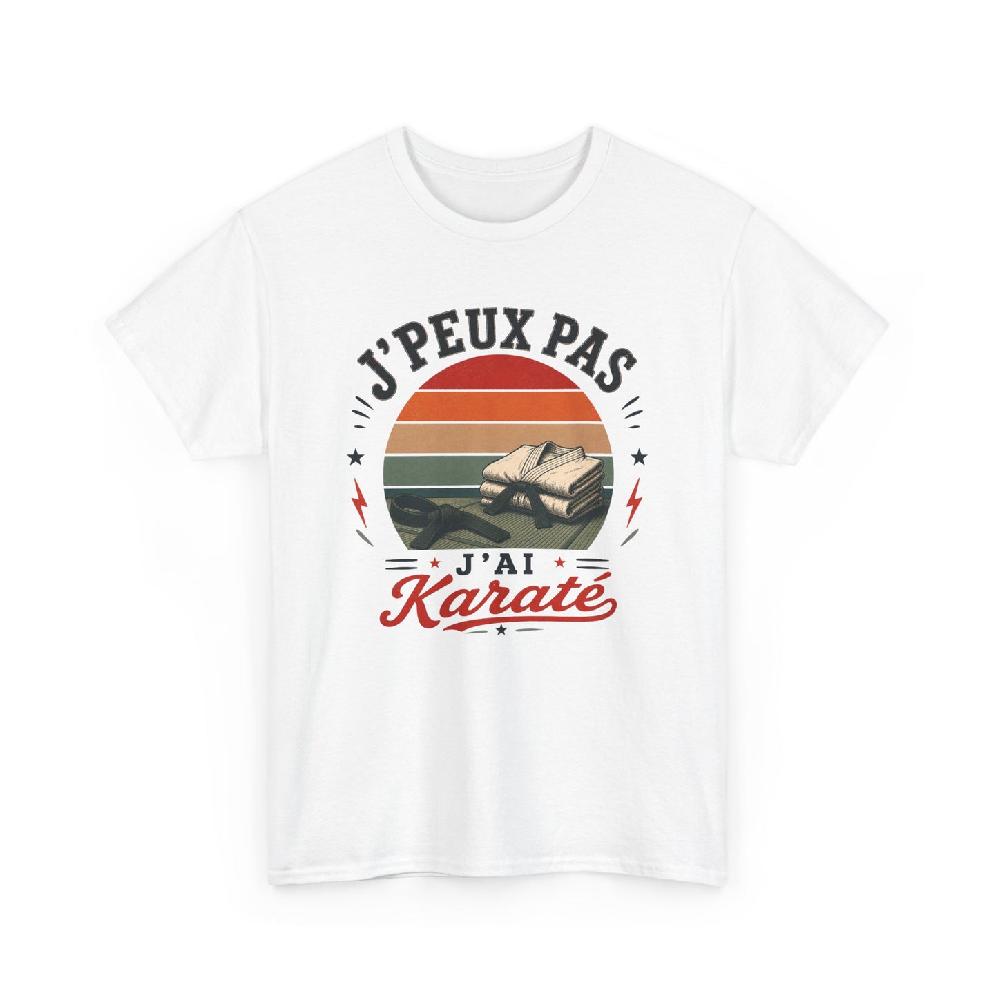 T-Shirt J’Peux Pas J’Ai Karaté – Tee Shirt Karatéka Vintage – Cadeau Arts Martiaux Dojo Ceinture Noire Homme Femme