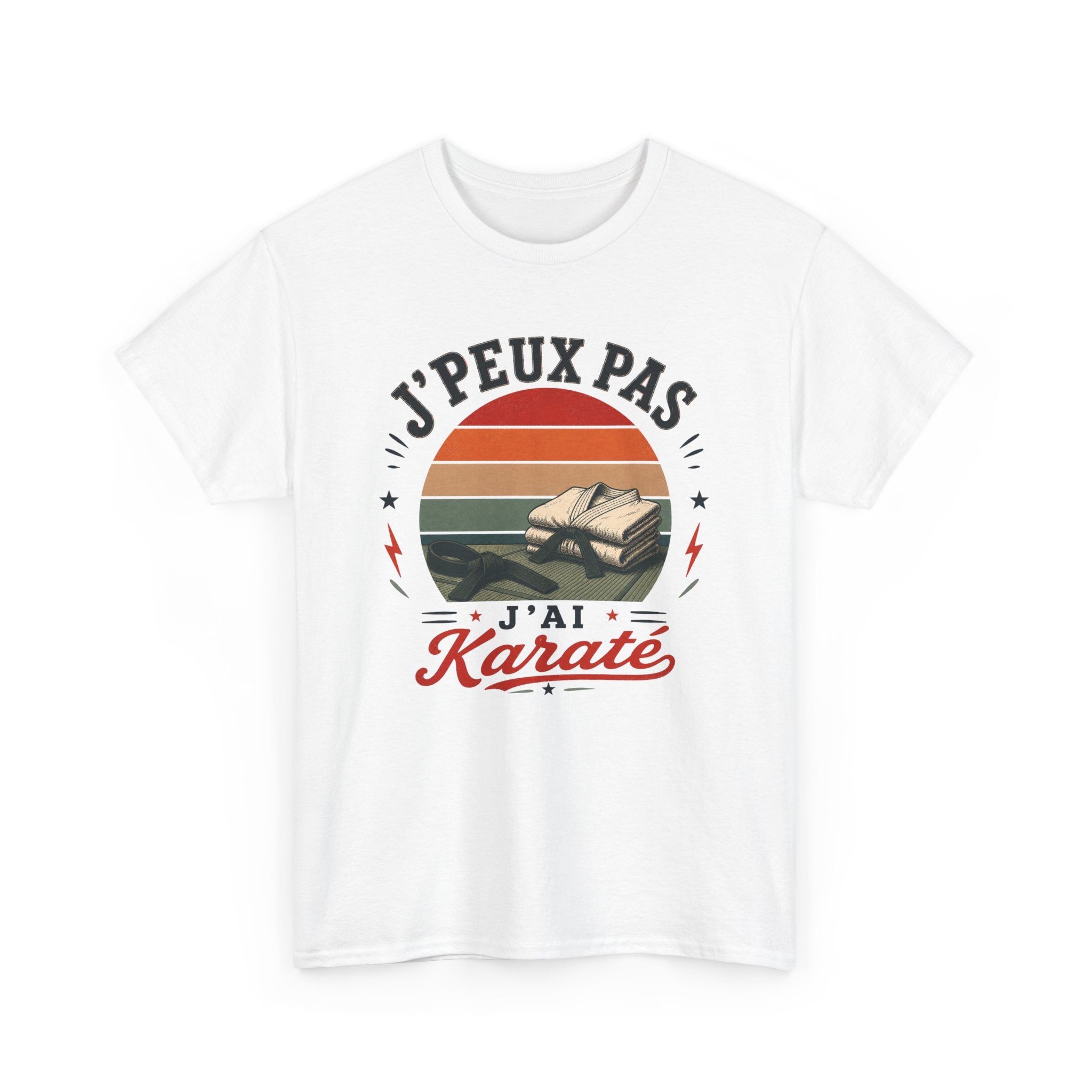 T-Shirt J’Peux Pas J’Ai Karaté – Tee Shirt Karatéka Vintage – Cadeau Arts Martiaux Dojo Ceinture Noire Homme Femme