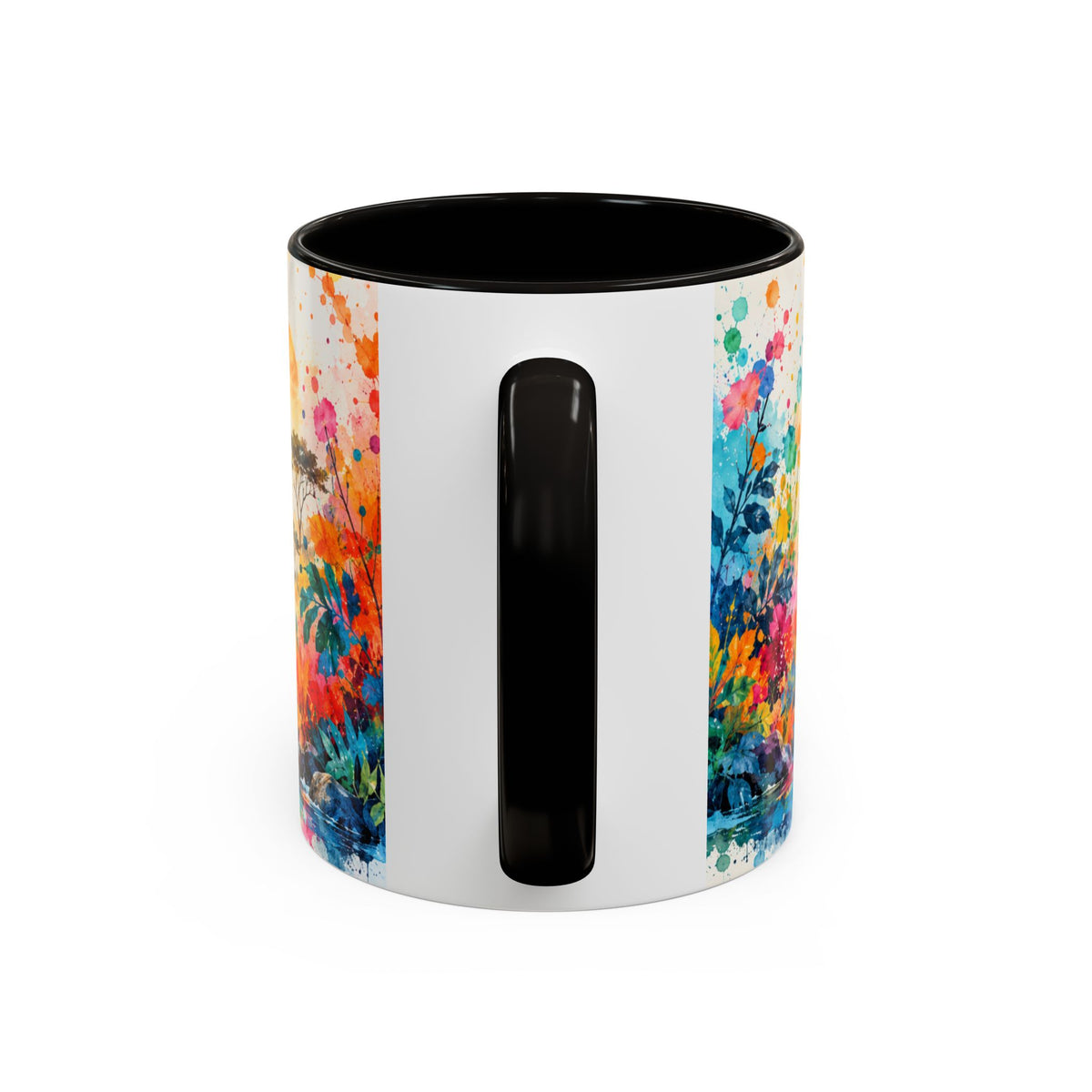 Mug Famille d’Éléphants Colorés – Tasse Style Aquarelle Afrique Savane – Cadeau Original Amoureux des Animaux