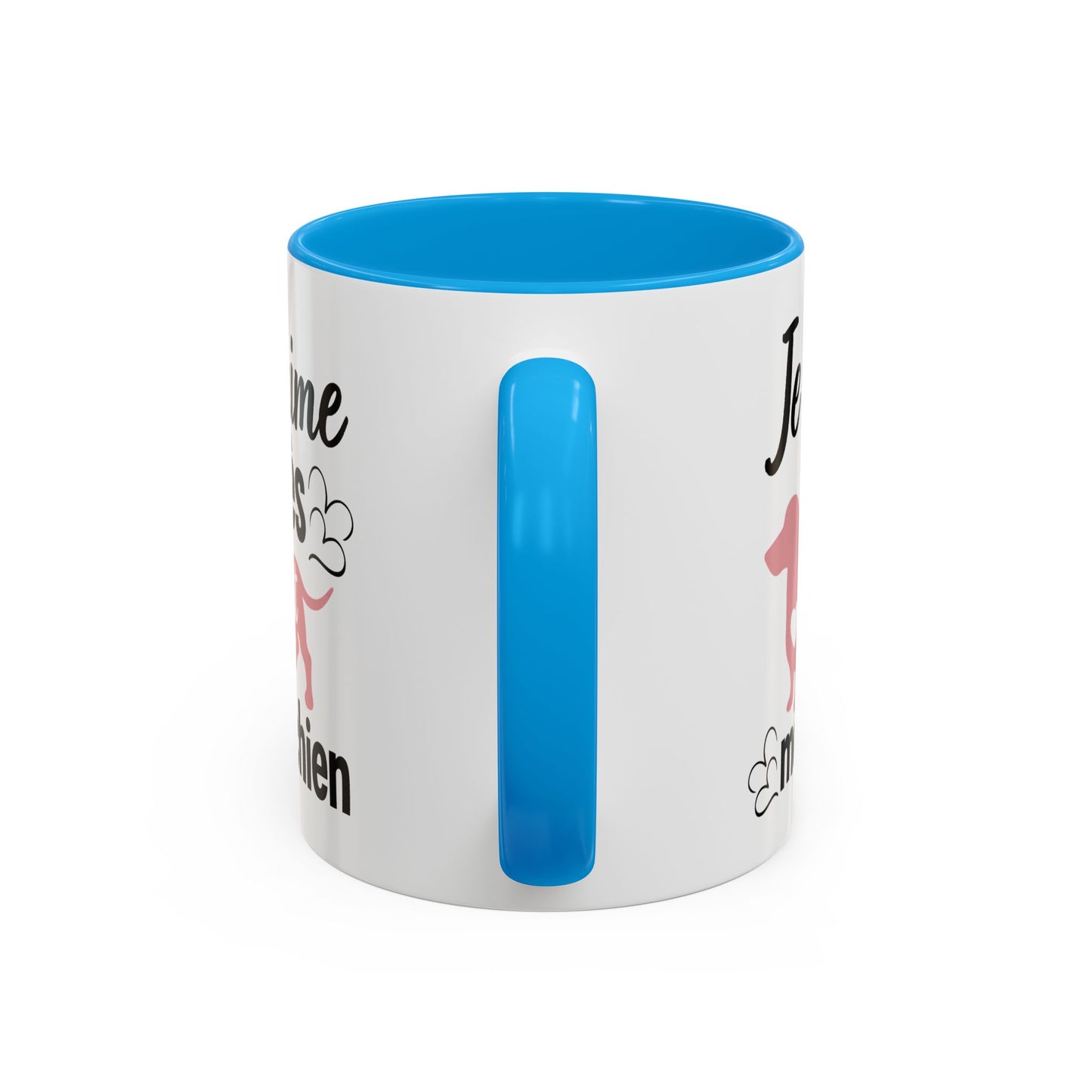 Mug Teckel Homme et Femme – Tasse Chien pour Maître et Maîtresse – Cadeau Amoureux des Chiens et Animaux – Idée Cadeau Propriétaire de Teckel – 325 ml Noir Bleu Rouge