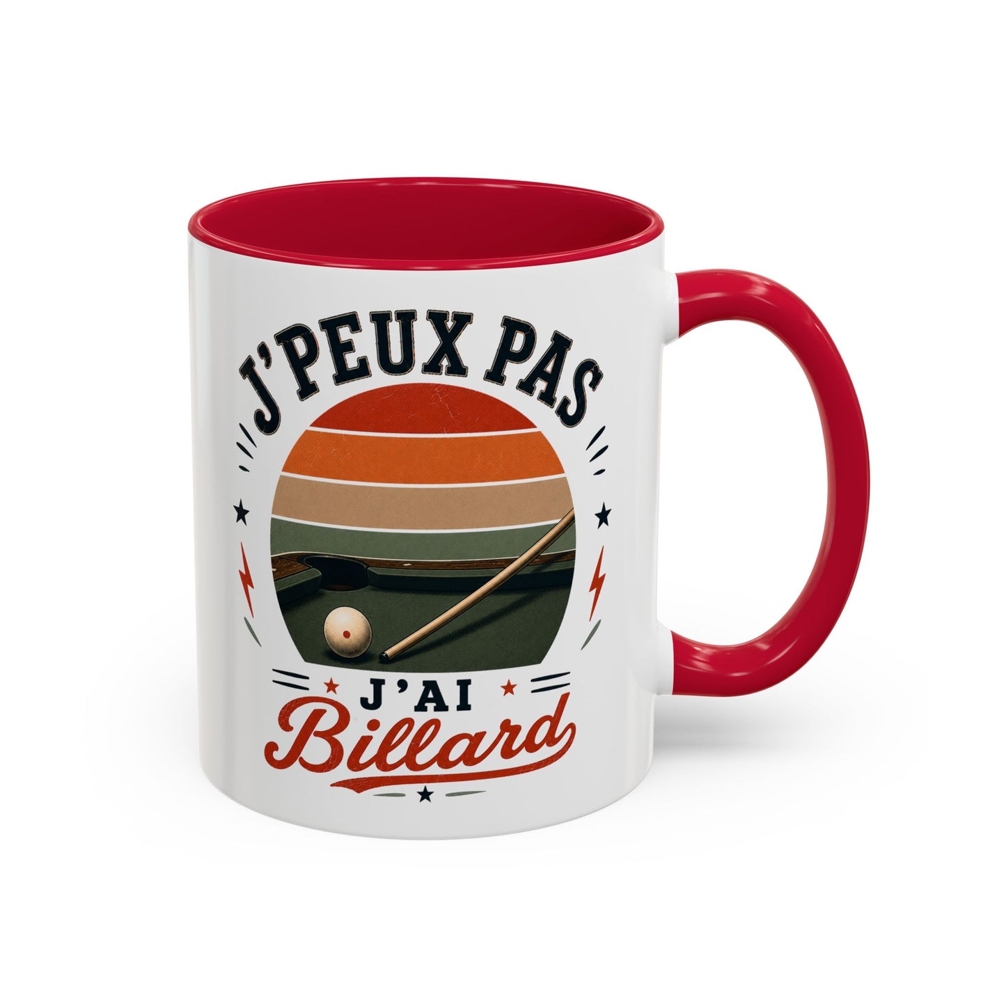 Tasse J’Peux Pas J’Ai Billard – Mug Humour Joueur de Billard Vintage – Cadeau Passion Billard 325ml