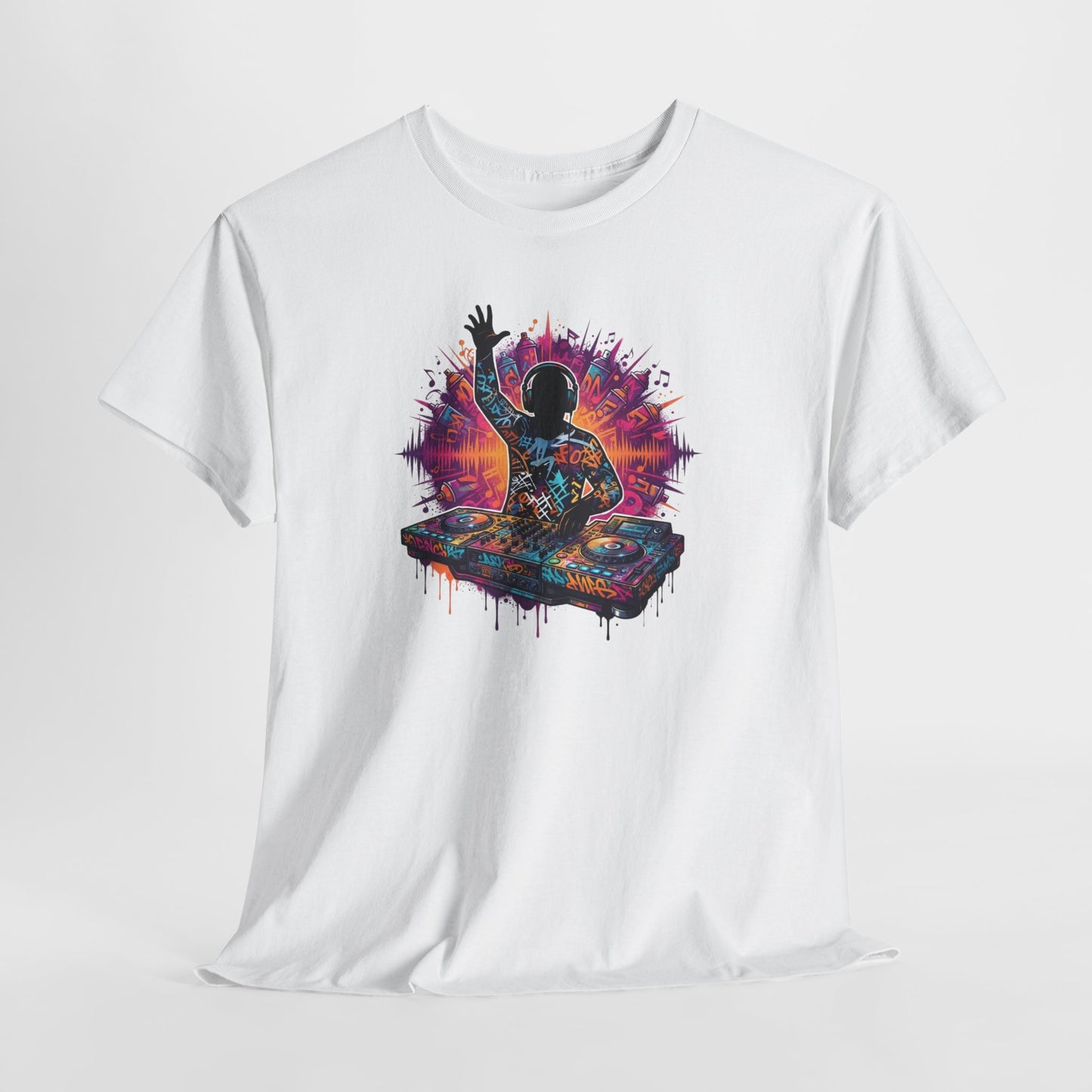 Tee-Shirt DJ Homme et Femme – Cadeau Disc Jockey Musique Électronique – Platine Mixage Casque Soirée Festival Idée Cadeau Originale