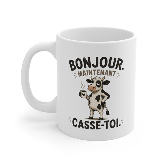 Mug Humoristique Vache Blasée – Tasse Café Sarcastique – Cadeau Original Homme et Femme, Ami ou Collègue – 325 ml