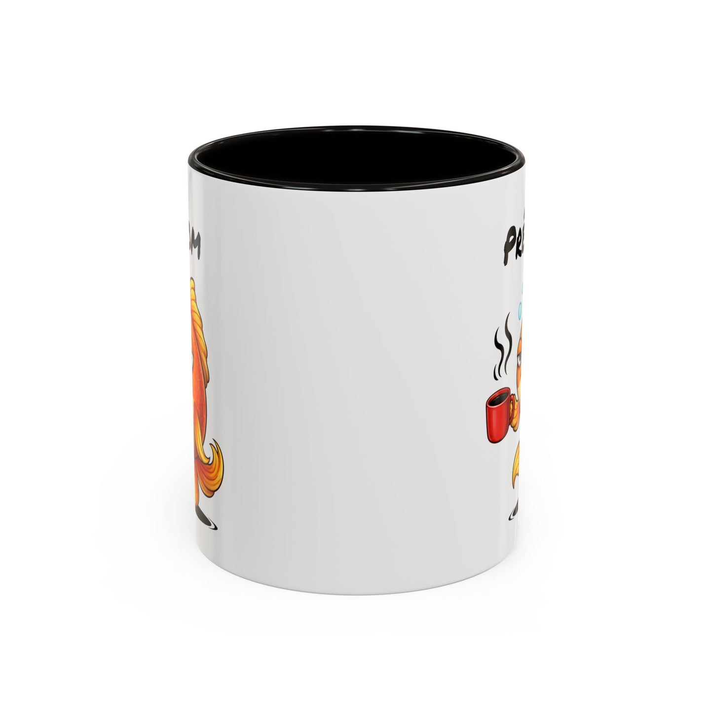 Mug Poisson Rouge Fatigué Personnalisable 325ml – Tasse Café Humour Animal Mignon Drôle Réveil