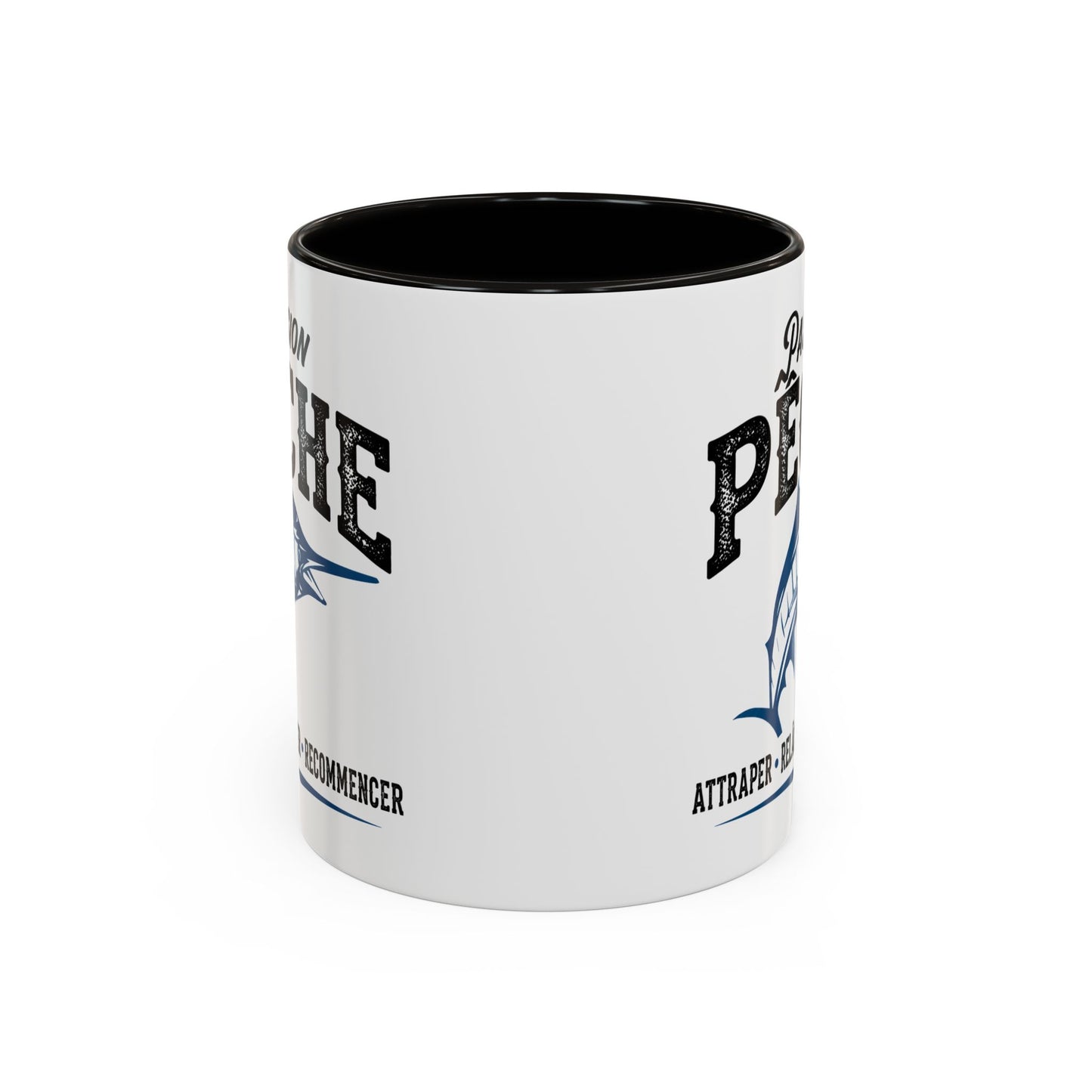 Mug Pêche Espadon – Tasse Pêcheur Passionné – Idée Cadeau Homme Amateur Poisson Mer – 325 ml Noir Bleu Rouge