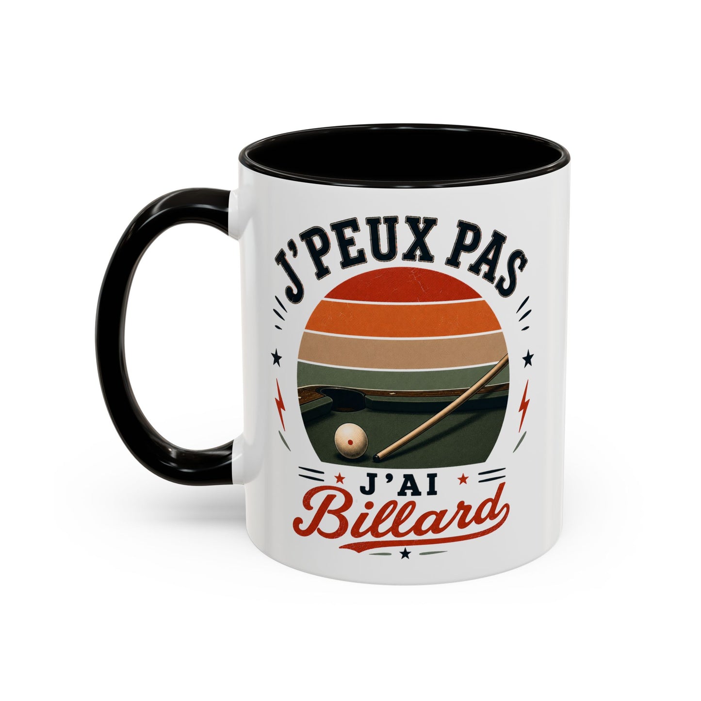 Tasse J’Peux Pas J’Ai Billard – Mug Humour Joueur de Billard Vintage – Cadeau Passion Billard 325ml