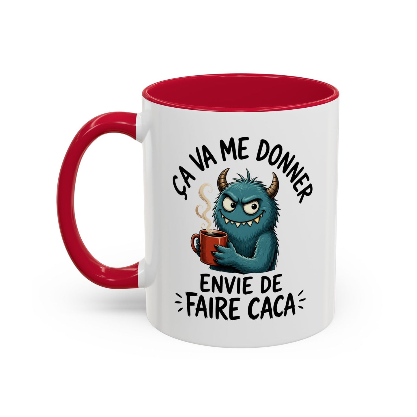 Mug Humoristique Monstre Bleu – Tasse Café Drôle – Cadeau Original Homme et Femme, Collègue Ami Noir Bleu Rouge