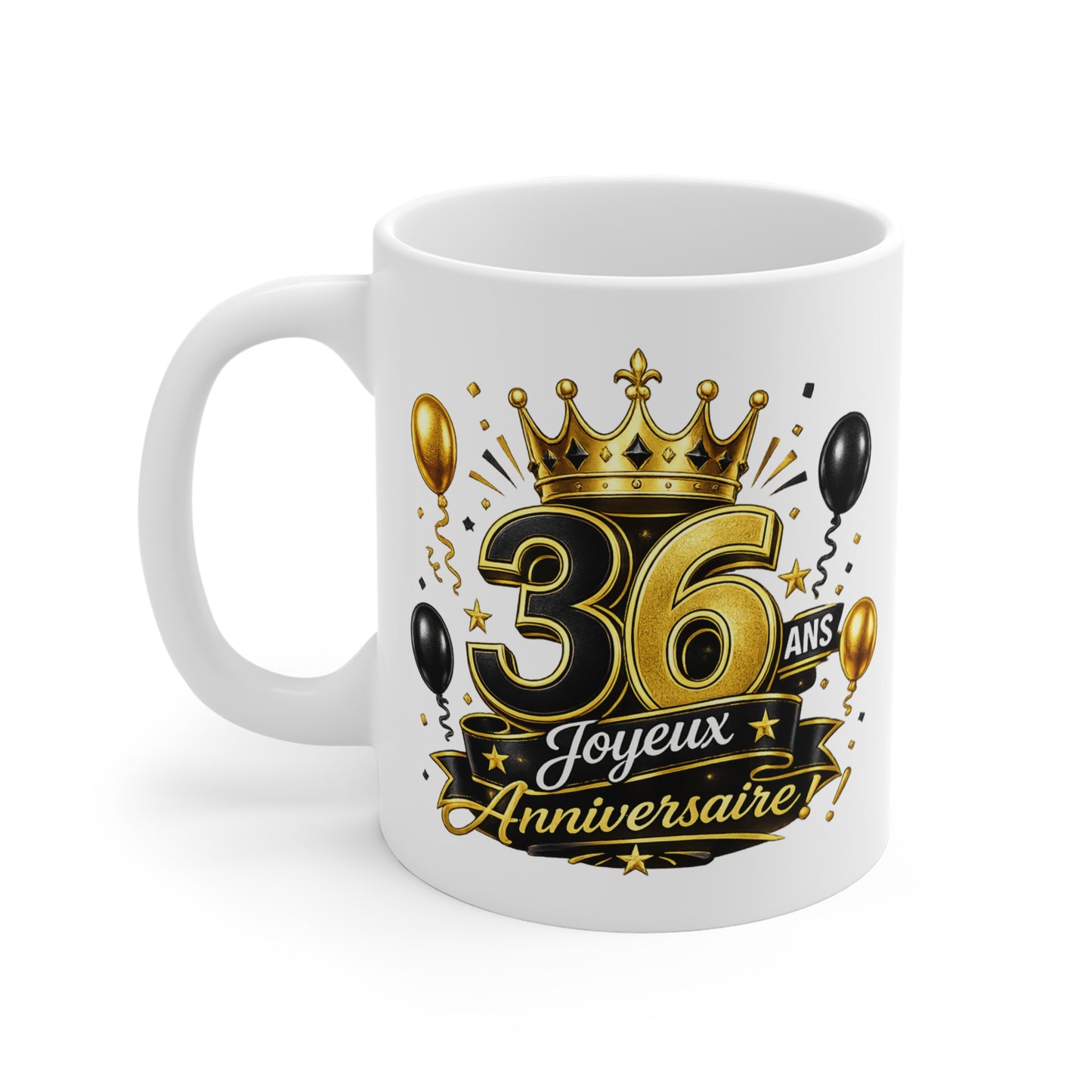Mug Joyeux 36 Ans – Tasse Anniversaire 36 Ans – Cadeau Original pour Femme Homme – Idée Cadeau 36e Anniversaire