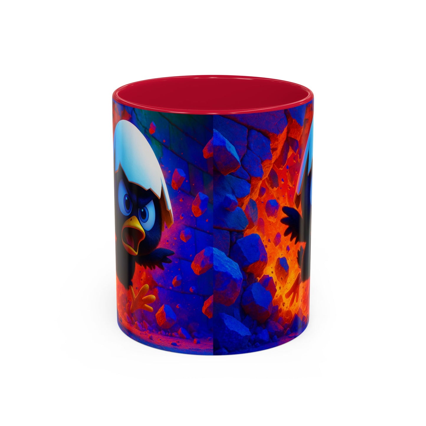 Mug Poussin Noir Cartoon Calimero – Tasse Oiseau Mignon Coquille d’Œuf Humour Dessin Animé 325ml
