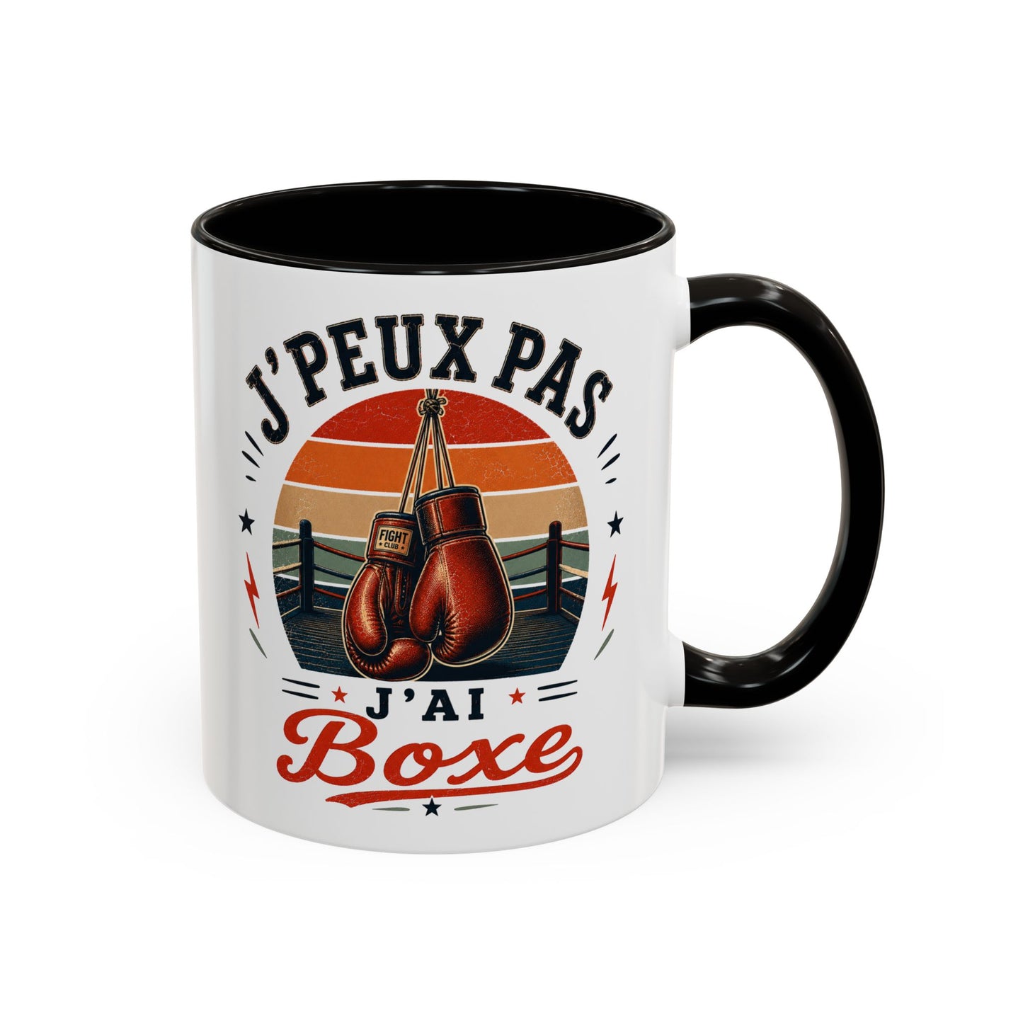 Tasse J’Peux Pas J’Ai Boxe – Mug Boxe Vintage Humoristique – Cadeau Boxeur Homme Femme 325ml