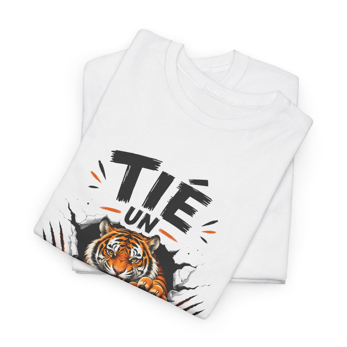 T-Shirt Tié un Tigre Humour Marseille Homme Femme – Expression Marseillaise Drôle – Tee Shirt Tigre Style Urbain