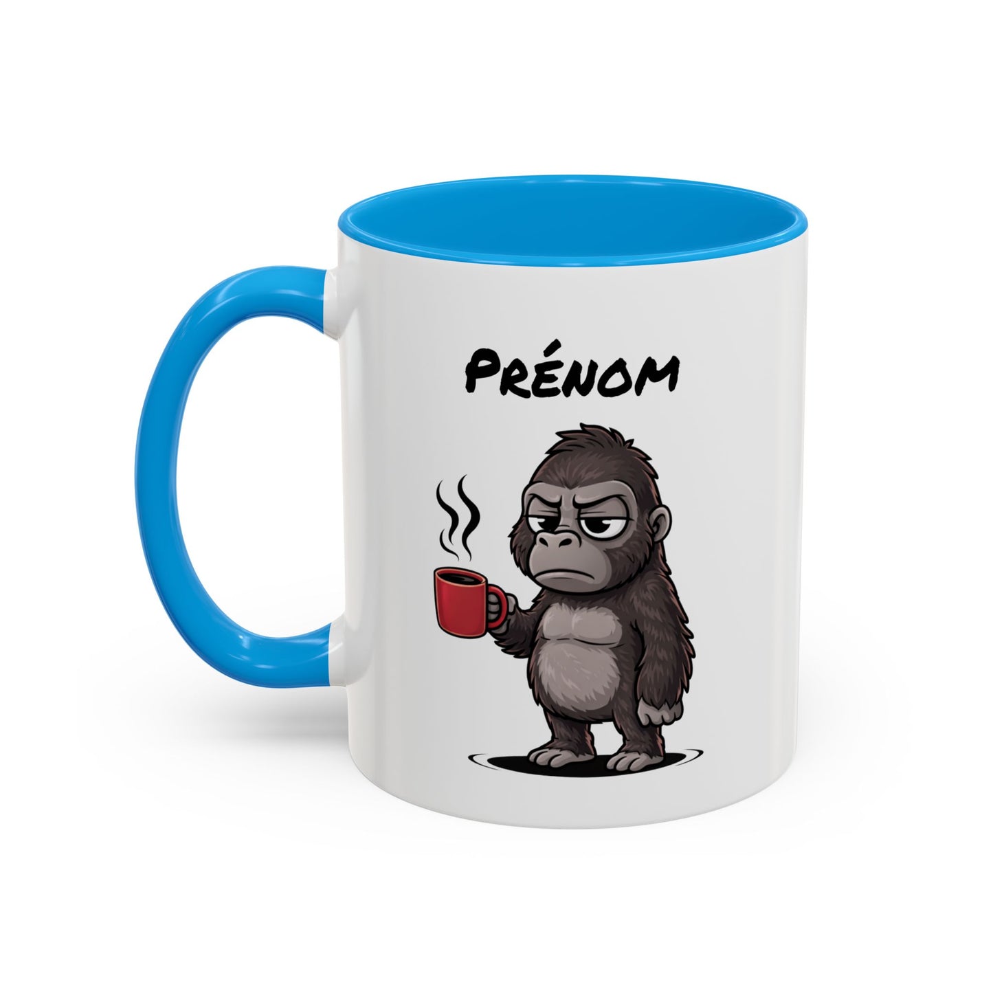 Mug Gorille Fatigué Personnalisable 325ml – Tasse Café Drôle Animal Humour Travail Bureau Réveil Difficile