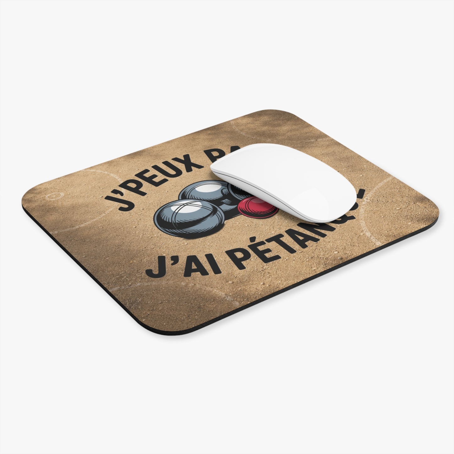 Tapis de Souris 22x18cm J'Peux Pas J'ai Pétanque Humour Cadeau Joueur de Boules Homme et Femme Accessoire Bureau Gaming