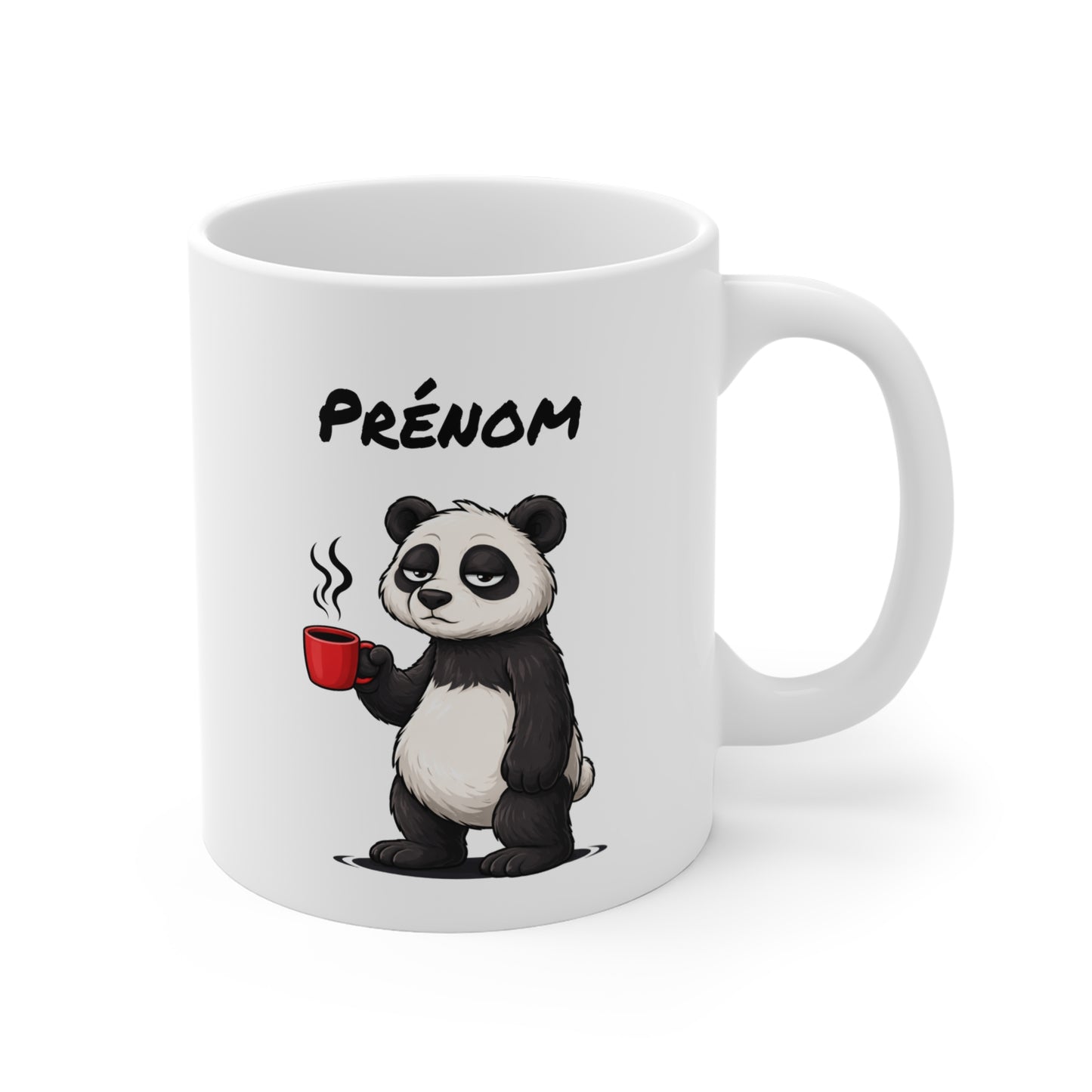 Tasse Panda Fatigué avec Café – Mug Animal Mignon et Relax – Illustration Cartoon 325ml – Idée Cadeau Originale