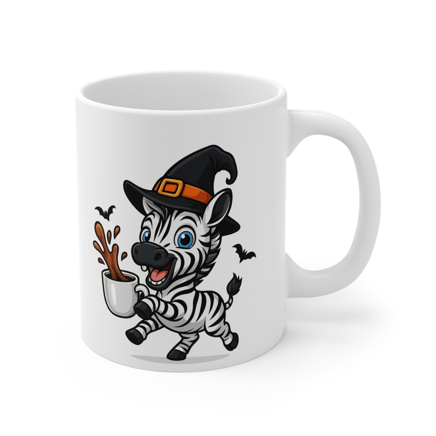 Mug Zèbre Sorcier Café – Tasse Céramique 325ml – Illustration Animalière Drôle Halloween