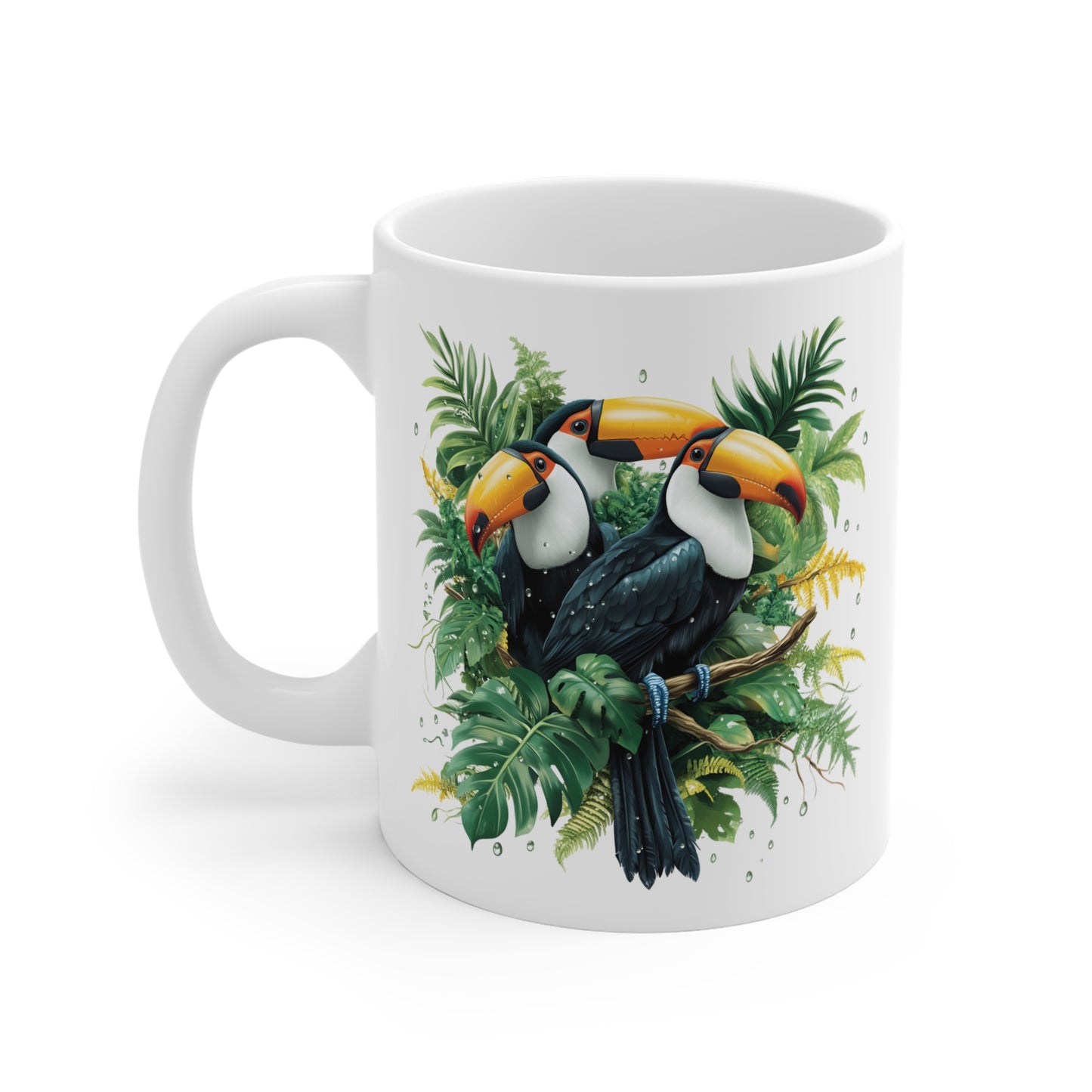 Tasse Toucans de la Jungle – Mug Céramique 325 ml – Design Tropical Exotique et Artistique