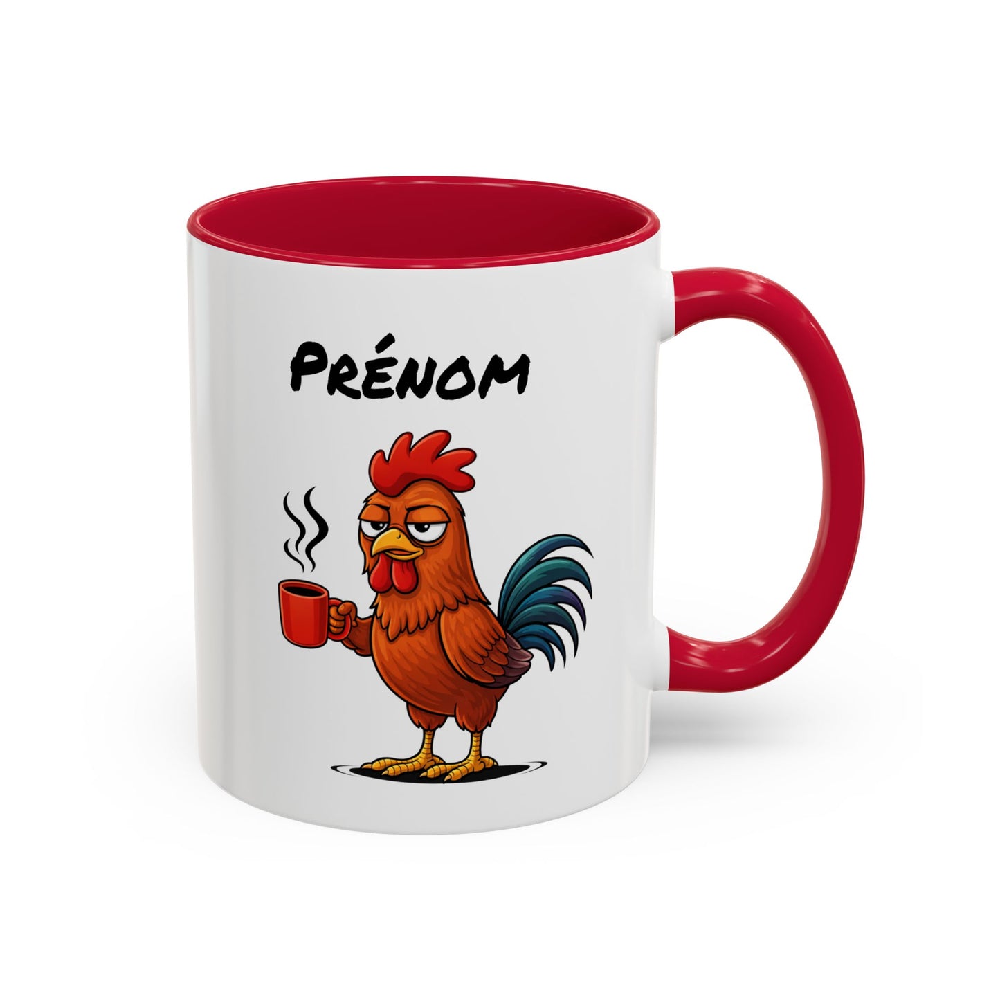 Mug Coq Personnalisable 325ml – Tasse Café Humour Animal Drôle Matin Difficile Cadeau Original