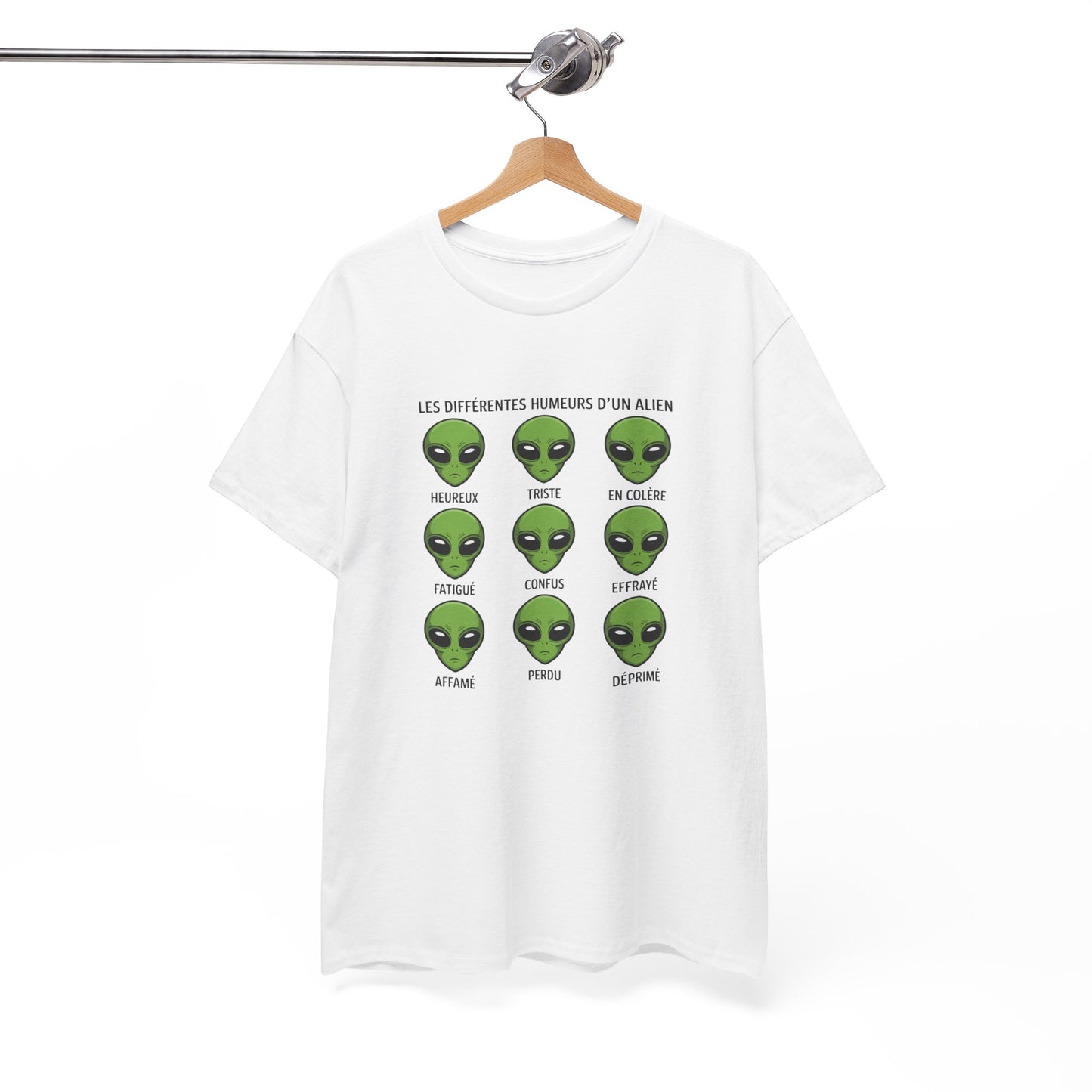 Tee Shirt Humour Alien Les différentes humeurs d’un extraterrestre – Cadeau drôle science fiction