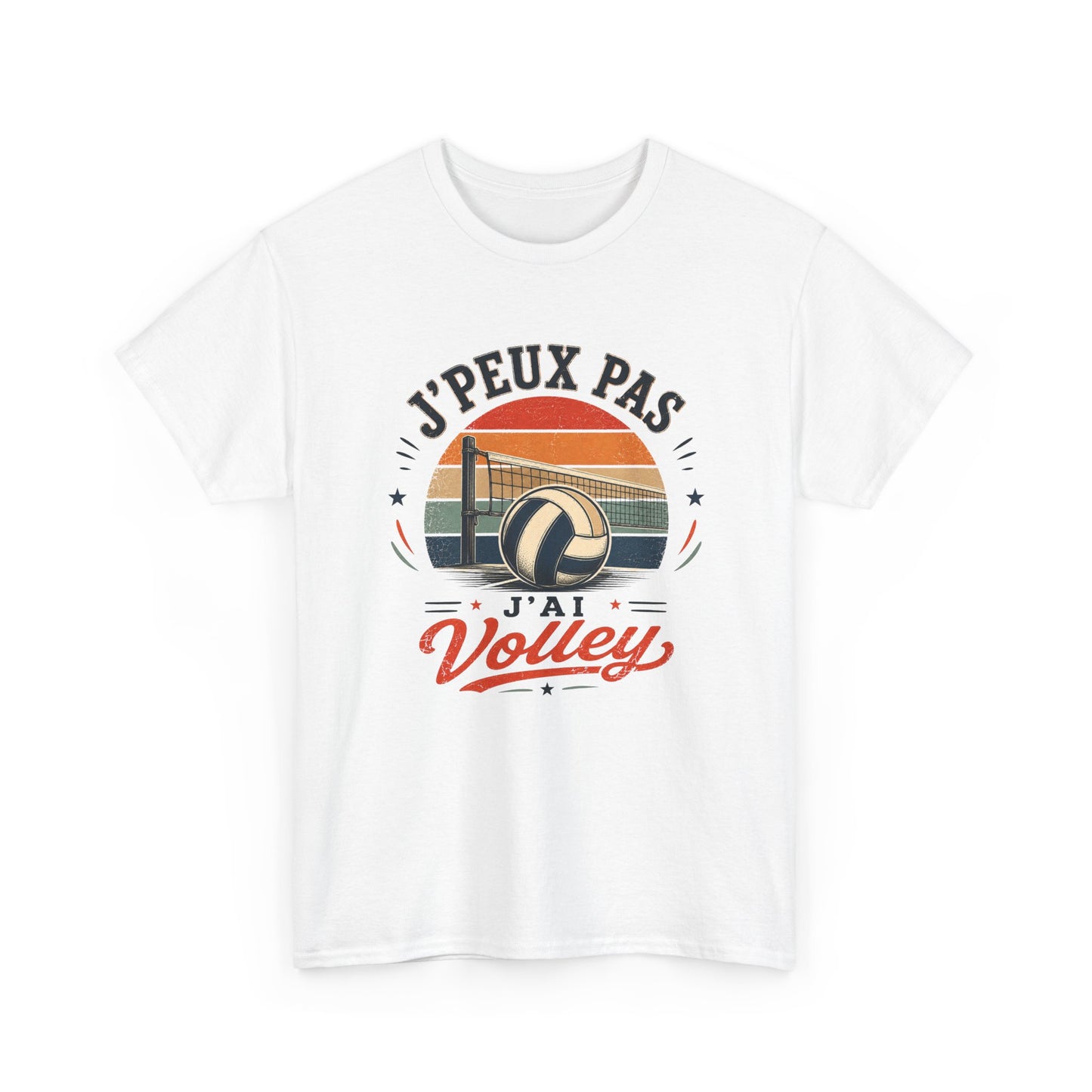 T-Shirt Volley Homme Femme – J’Peux Pas J’Ai Volley – Tee Shirt Volleyball Vintage Ballon Filet Joueur Entraînement Match Cadeau Passion Sport