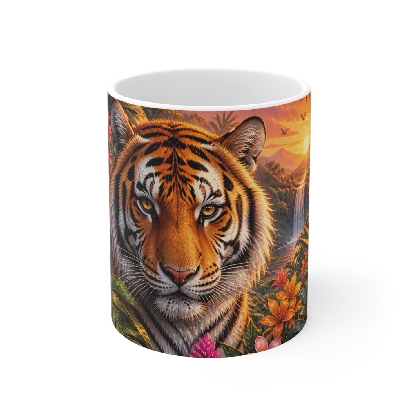 Tasse Tigre Jungle Tropicale – Mug Animal Sauvage Exotique – Cadeau Homme Femme Enfant 325ml
