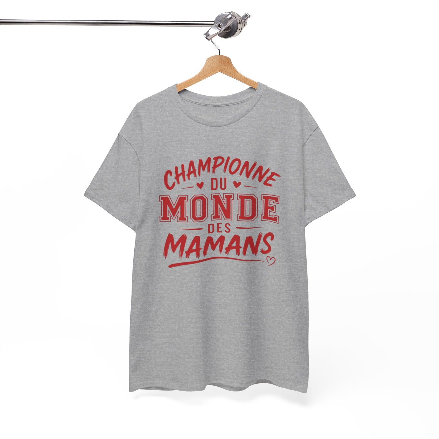 T-Shirt Maman Humour – Championne du Monde des Mamans – Tee Shirt Femme Cadeau Maman