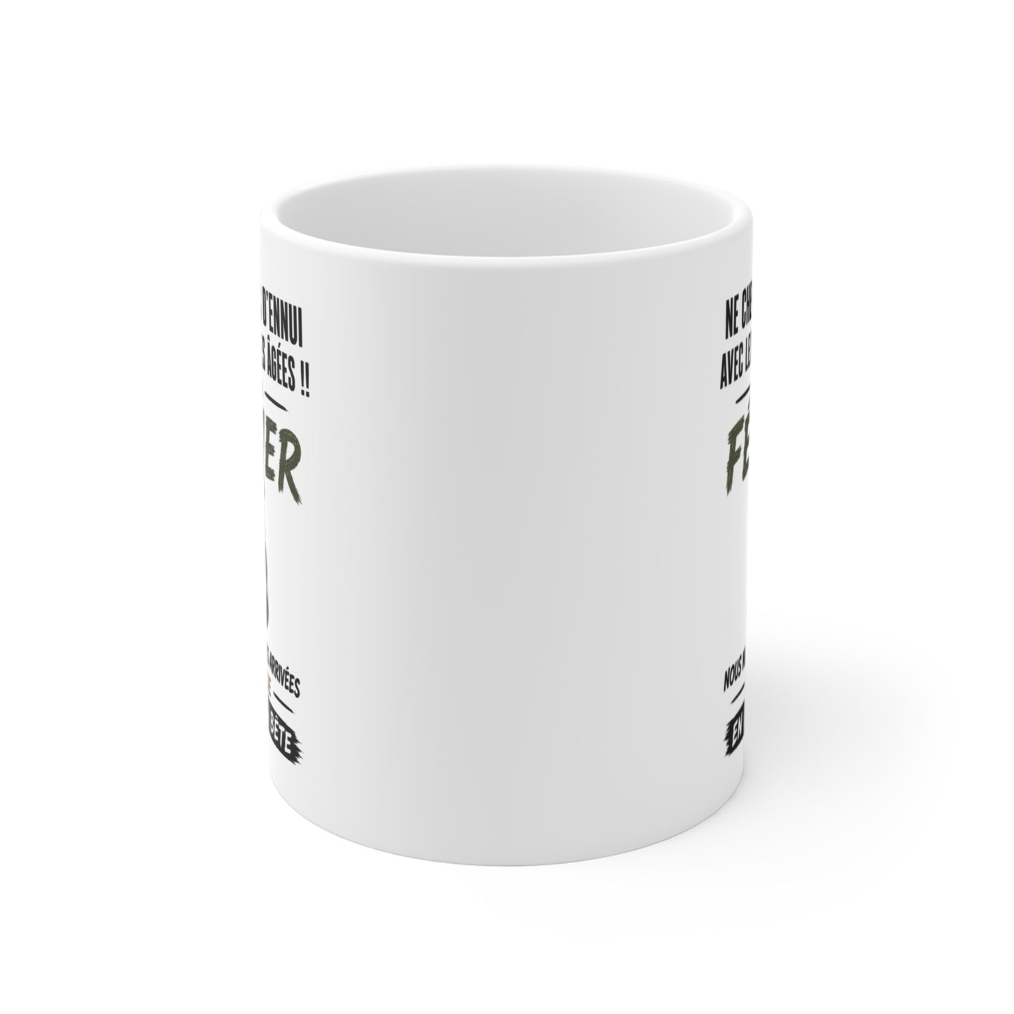 Tasse Retraite Février Humour – Mug Personne Âgée Panda Drôle – Cadeau Retraité 325ml
