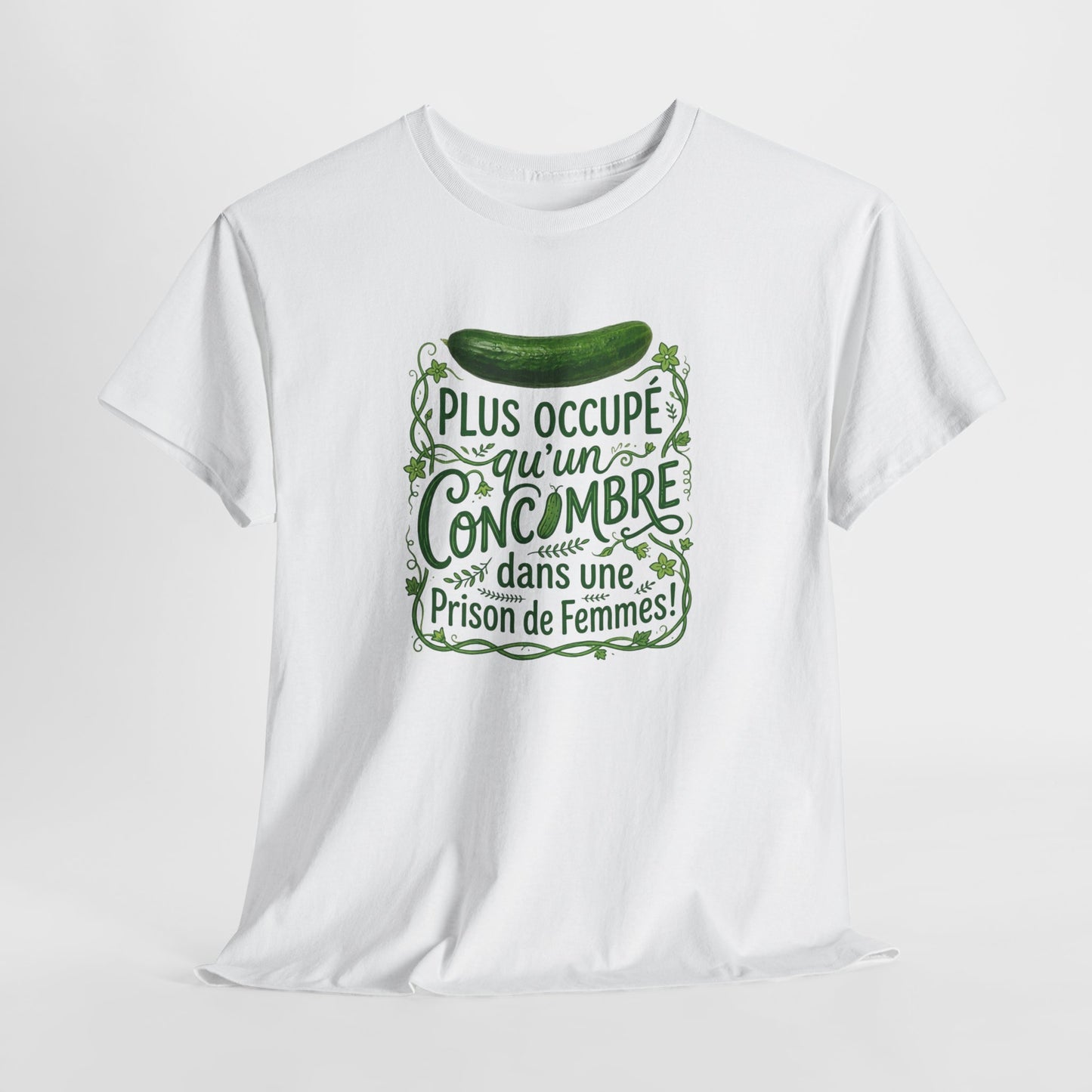 T-Shirt Humour Concombre Phrase Drôle – Tee Shirt Adulte Blague Décalée – Cadeau Humoristique Homme Femme