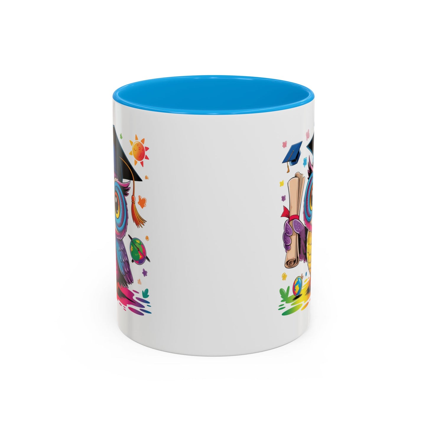 Mug Hibou Diplômé – Tasse Chouette Colorée avec Diplôme et Mortier – Cadeau Étudiant 325ml