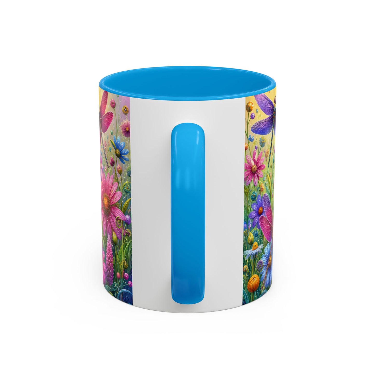 Tasse Libellules et Fleurs Colorées – Mug Nature Printemps et Jardin Fleuri – Design Artistique Floral – Céramique 325ml