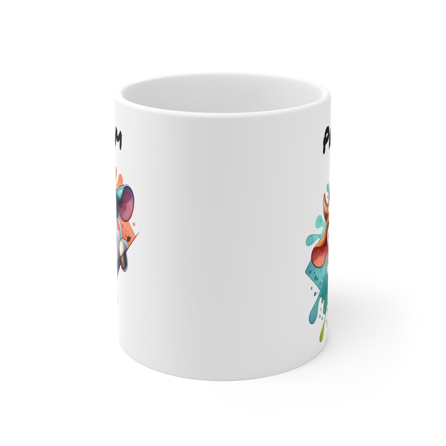 Tasse Personnalisable Vache Mignonne – Mug Prénom Illustration Colorée – Cadeau Animal Rigolo Bohème 325ml