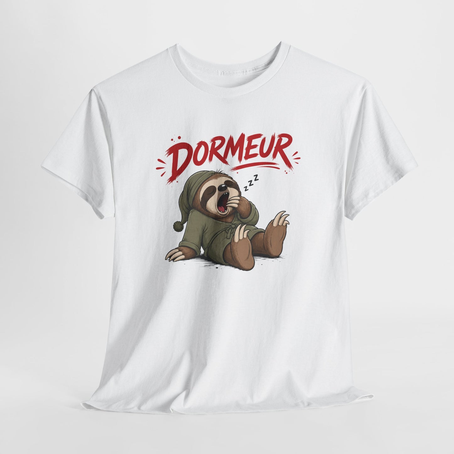 Tee-Shirt Dormeur – Paresseux Fatigué Humoristique – Cadeau Homme Adulte Amateur de Siestes