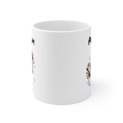 Tasse Personnalisable Calimero  Poussin Noël – Mug Prénom Festif Flocons Mignon 325ml – Cadeau Original Café
