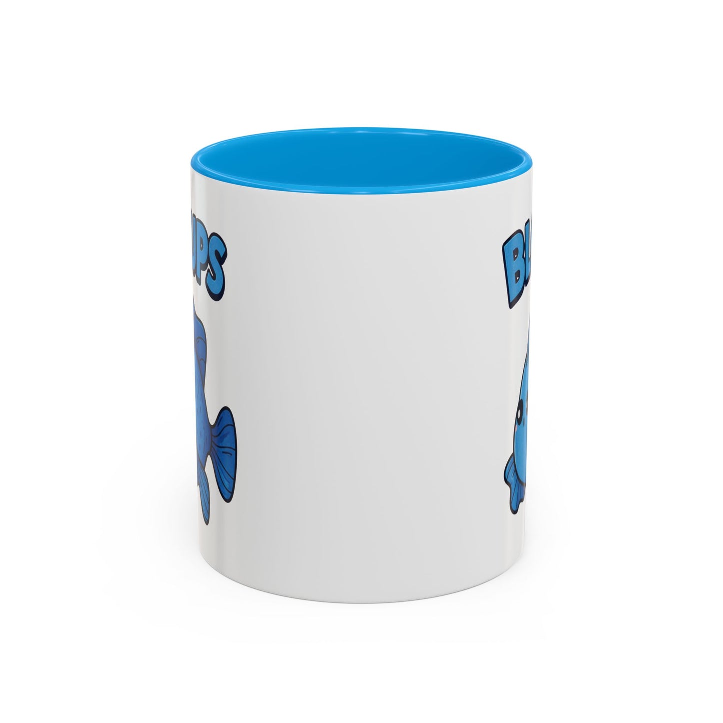 Mug Poisson Bleu Kawaii Homme – Tasse Humour Bloups – Cadeau Original Drôle Animal Marin Café Thé 325ml