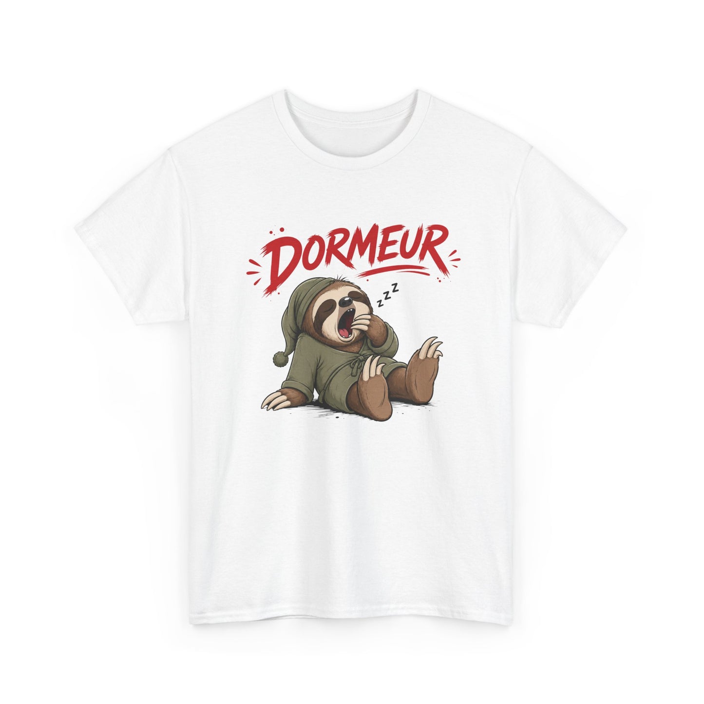 Tee-Shirt Dormeur – Paresseux Fatigué Humoristique – Cadeau Homme Adulte Amateur de Siestes