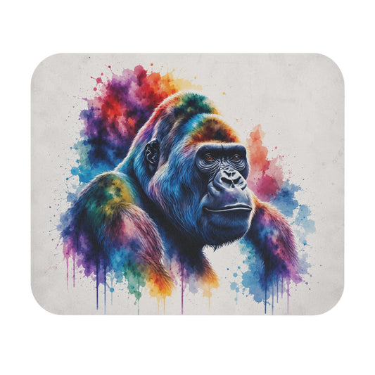 Tapis de Souris 22x18cm Gorille Aquarelle Coloré Animal Sauvage Cadeau Homme et Femme Décoration Bureau Gaming Artistique
