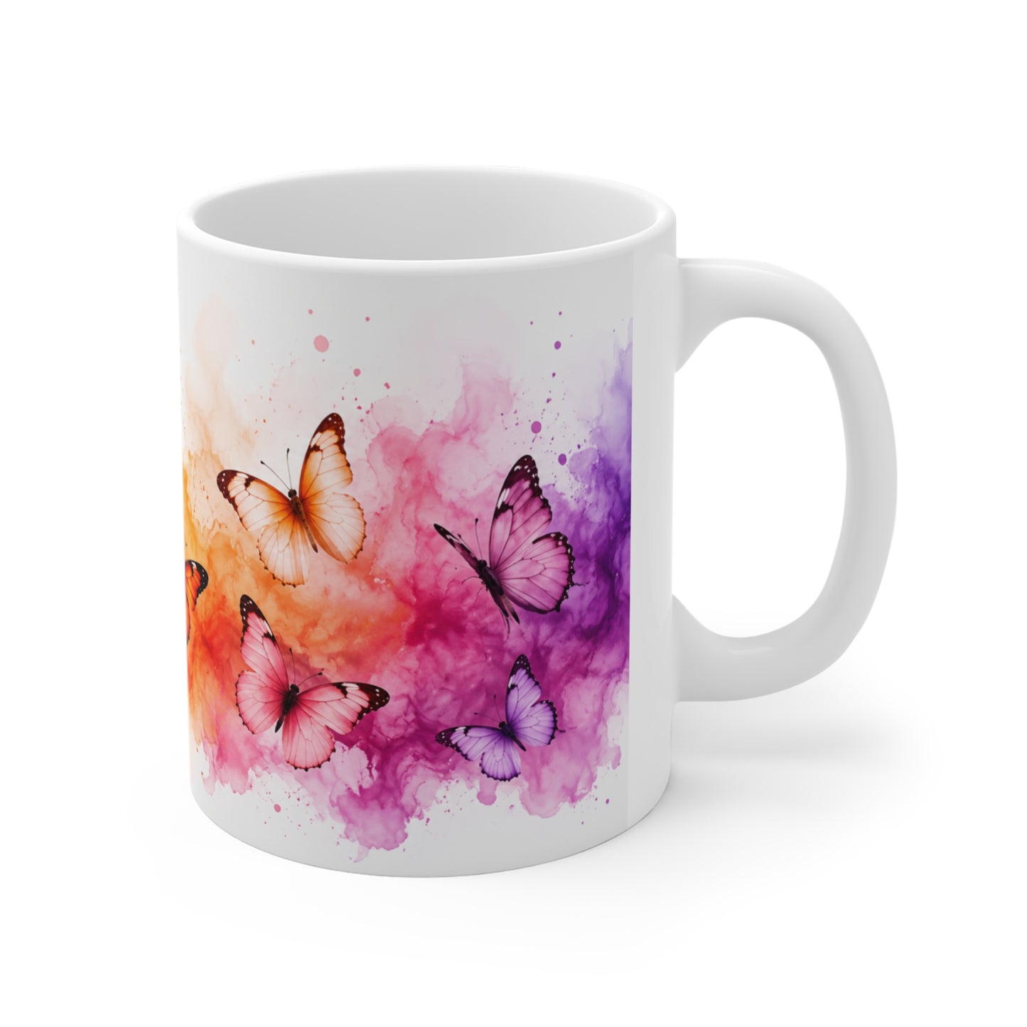 Tasse Papillons Aquarelle Colorée – Mug Nature Artistique et Féminin – Cadeau Femme 325ml