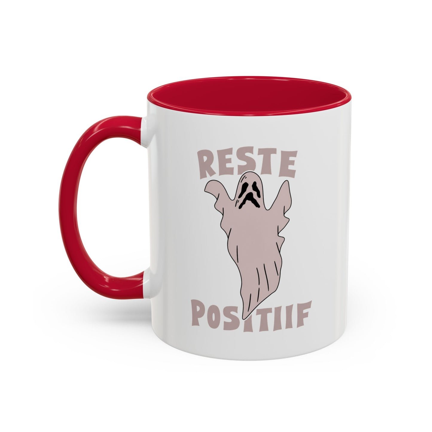 Mug Fantôme Humour – Tasse Halloween Positive – Cadeau Original Homme et Femme, Esprit Drôle Surnaturel Noir Bleu Rouge