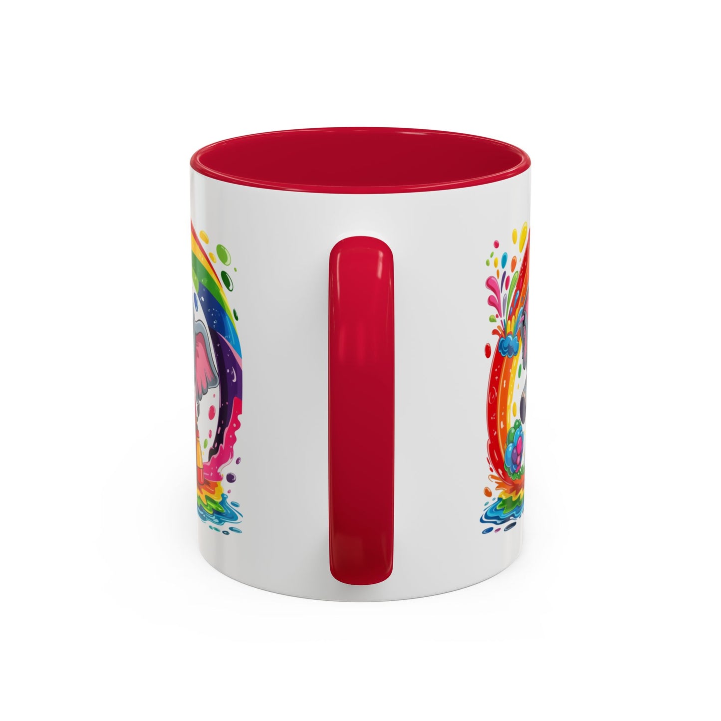 Mug Éléphant Mignon – Tasse Design Arc-en-ciel avec Éclaboussures Colorées – Cadeau Enfant 325ml