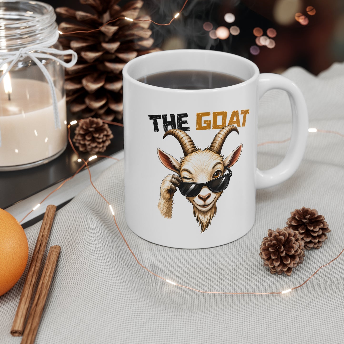 Tasse The Goat – Mug Chèvre Drôle Avec Lunettes – Cadeau Humour Homme Femme 325ml