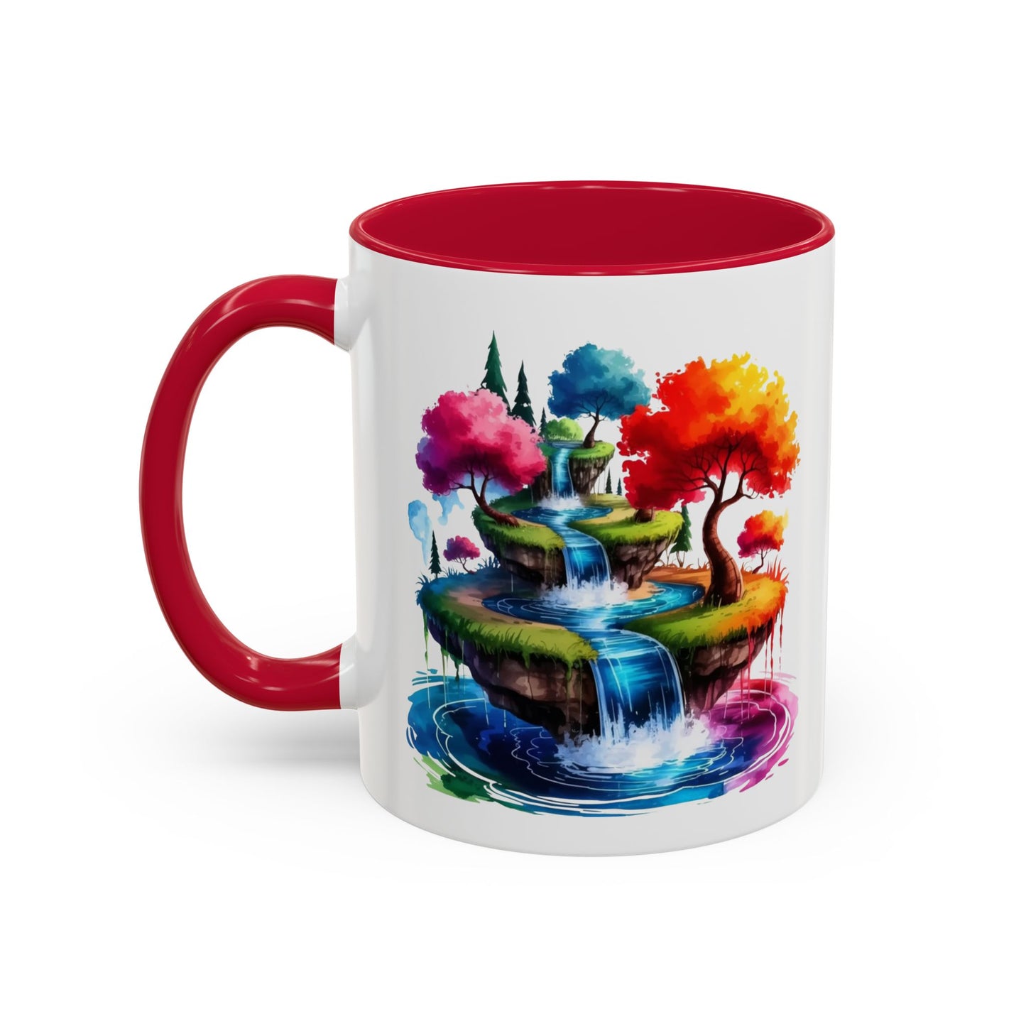 Mug Paysage Féerique Cascade Multicolore – Tasse Nature Imaginaire et Relaxante – Cadeau Original 325ml