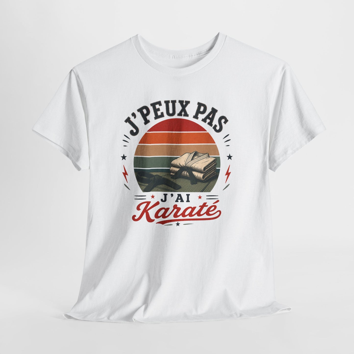 T-Shirt J’Peux Pas J’Ai Karaté – Tee Shirt Karatéka Vintage – Cadeau Arts Martiaux Dojo Ceinture Noire Homme Femme