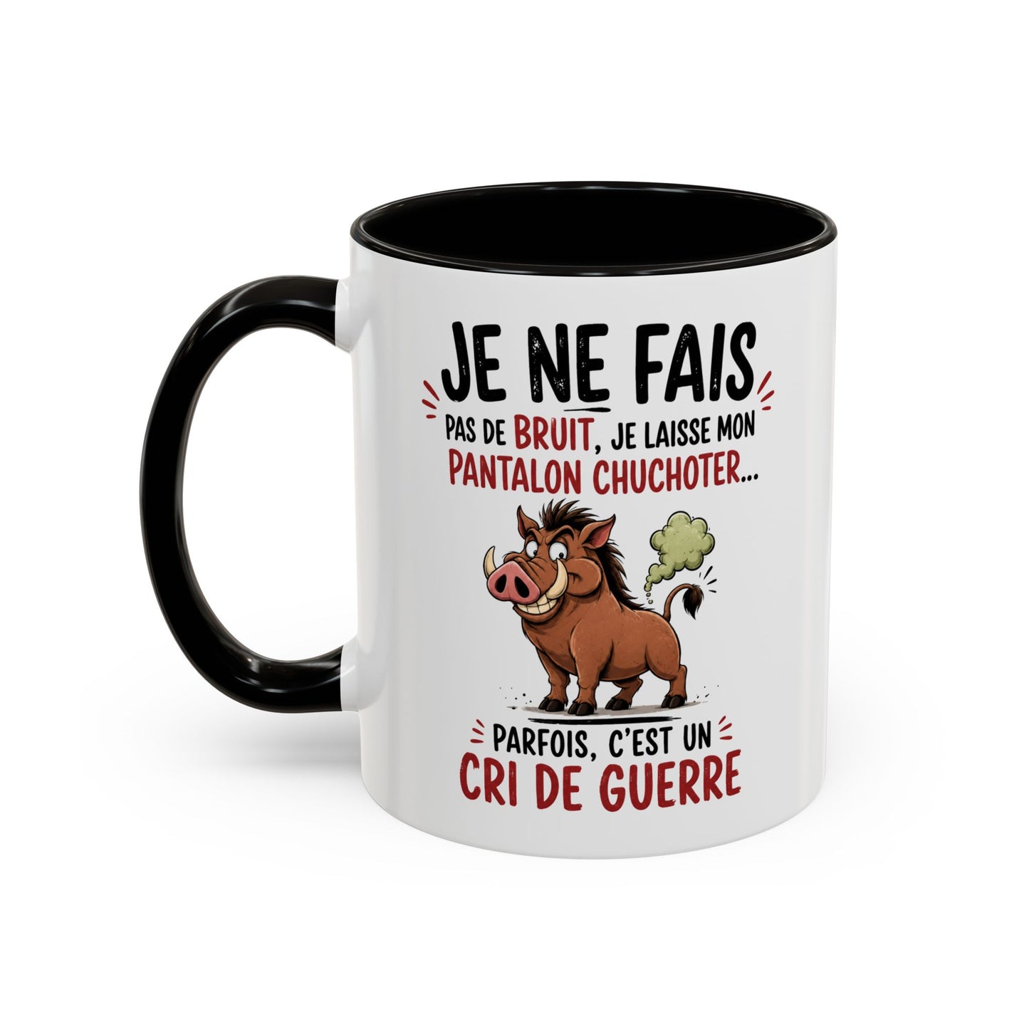 Tasse Je Ne Fais Pas de Bruit Je Laisse Mon Pantalon Chuchoter – Mug Humour Sanglier – Cadeau Homme Femme 325ml