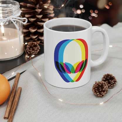 Tasse Alien Multicolore – Mug Design Futuriste Tête Extraterrestre – Cadeau Sci-Fi 325ml