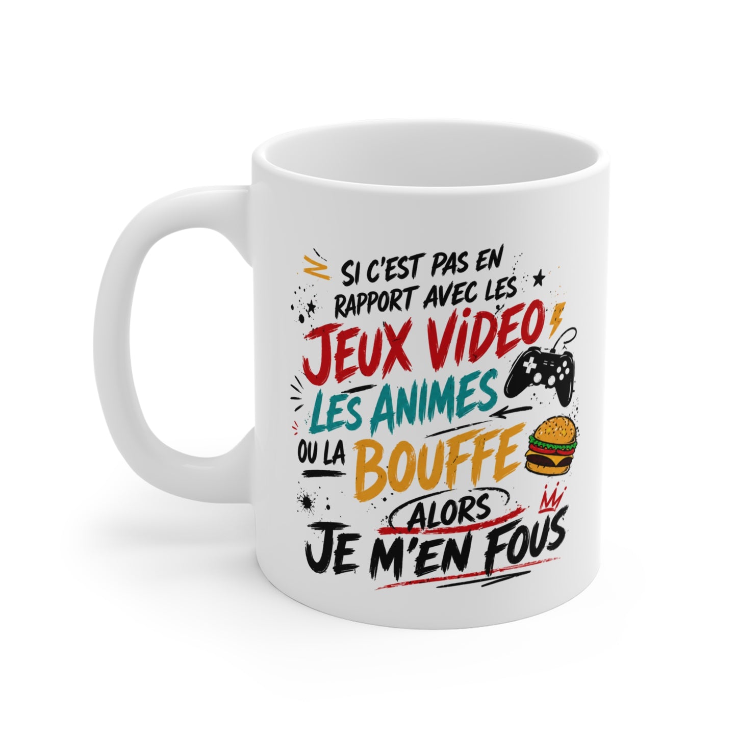 Tasse Jeux Vidéo Animés Bouffe – Mug Humour Gamer Geek – Cadeau Jeux Vidéo Homme Femme Ado 325ml