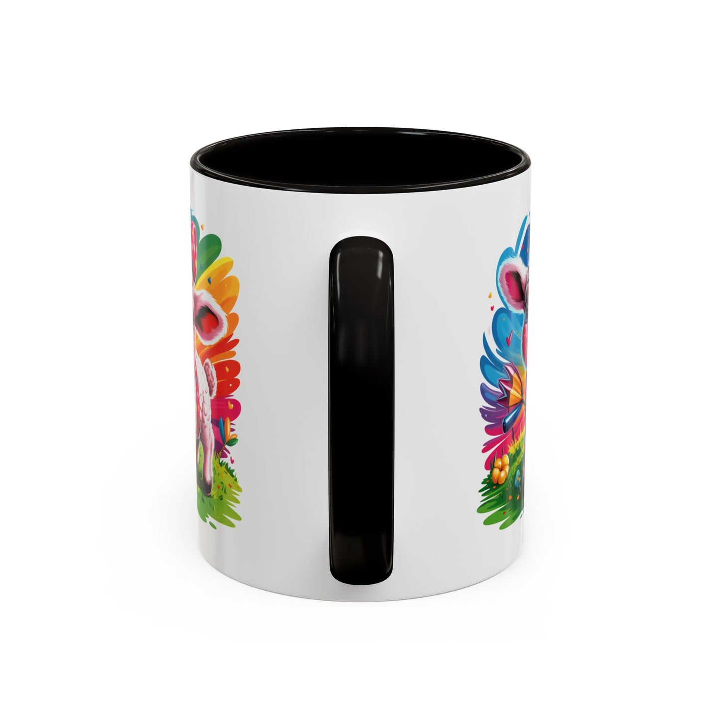 Mug Agneau Mignon Multicolore – Tasse Design Kawaii Animaux et Arc-en-ciel – Cadeau Original 325ml