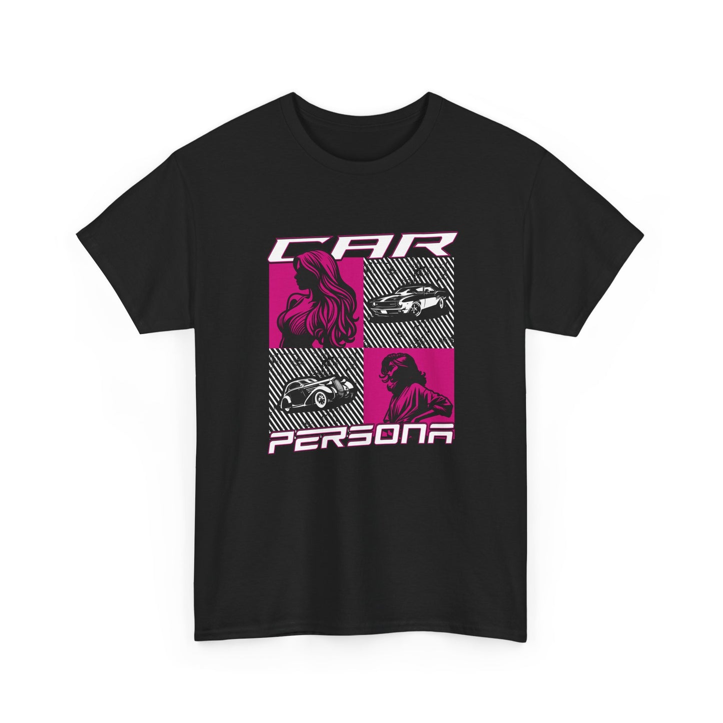 T-Shirt Femme Car Persona – Tee Shirt Voiture Vintage & Femme Style – Design Auto Chic Noir Blanc Gris Cadeau