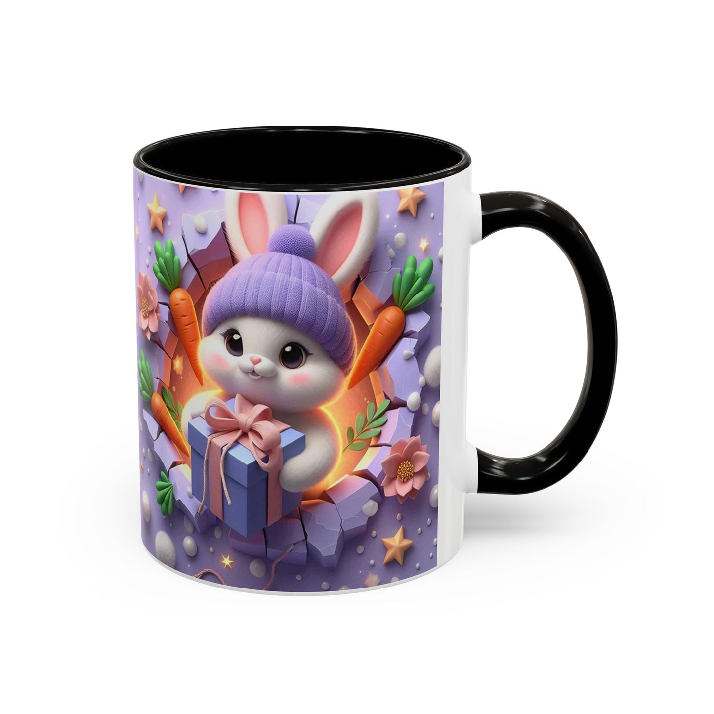 Mug Lapin Kawaii avec Cadeau – Tasse Bunny Adorable Style Pastel et Carottes – Cadeau Mignon 325ml