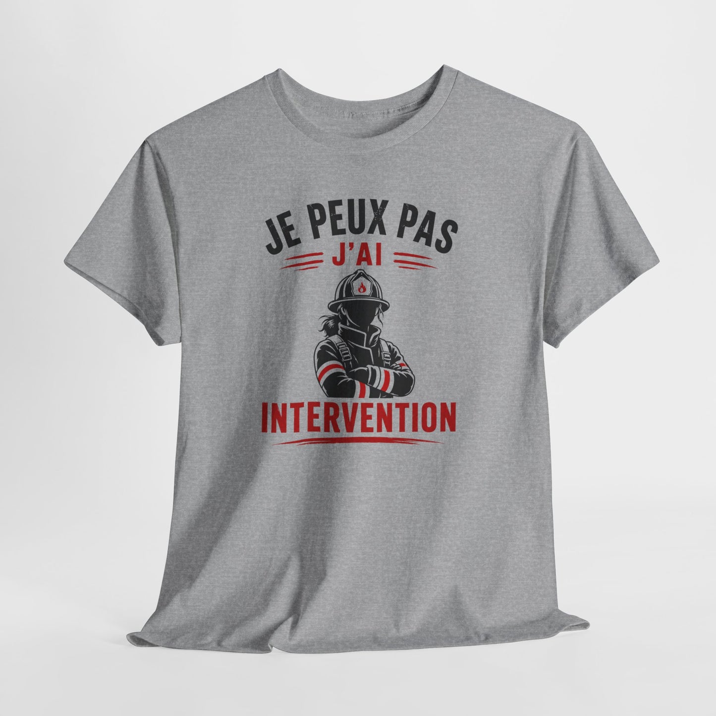 Tee-Shirt Femme Pompier – Humour Sapeur-Pompier Intervention – Cadeau Original pour Pompière Passionnée Secours Incendie