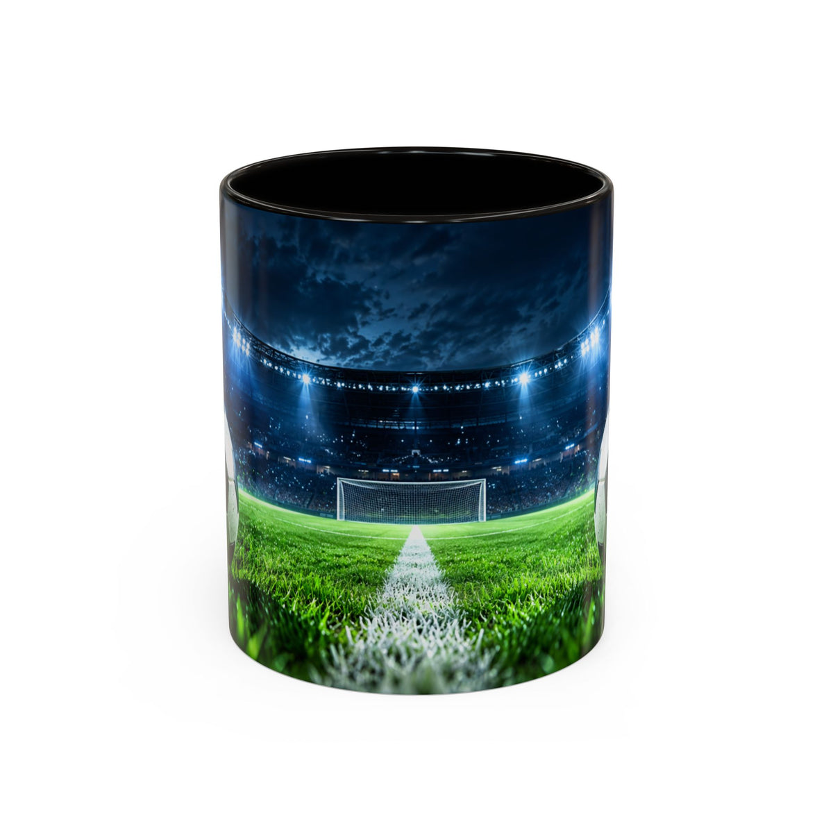 Mug Football Stade Illuminé – Tasse Ballon de Foot et Terrain – Cadeau Original Fan de Football Homme Femme