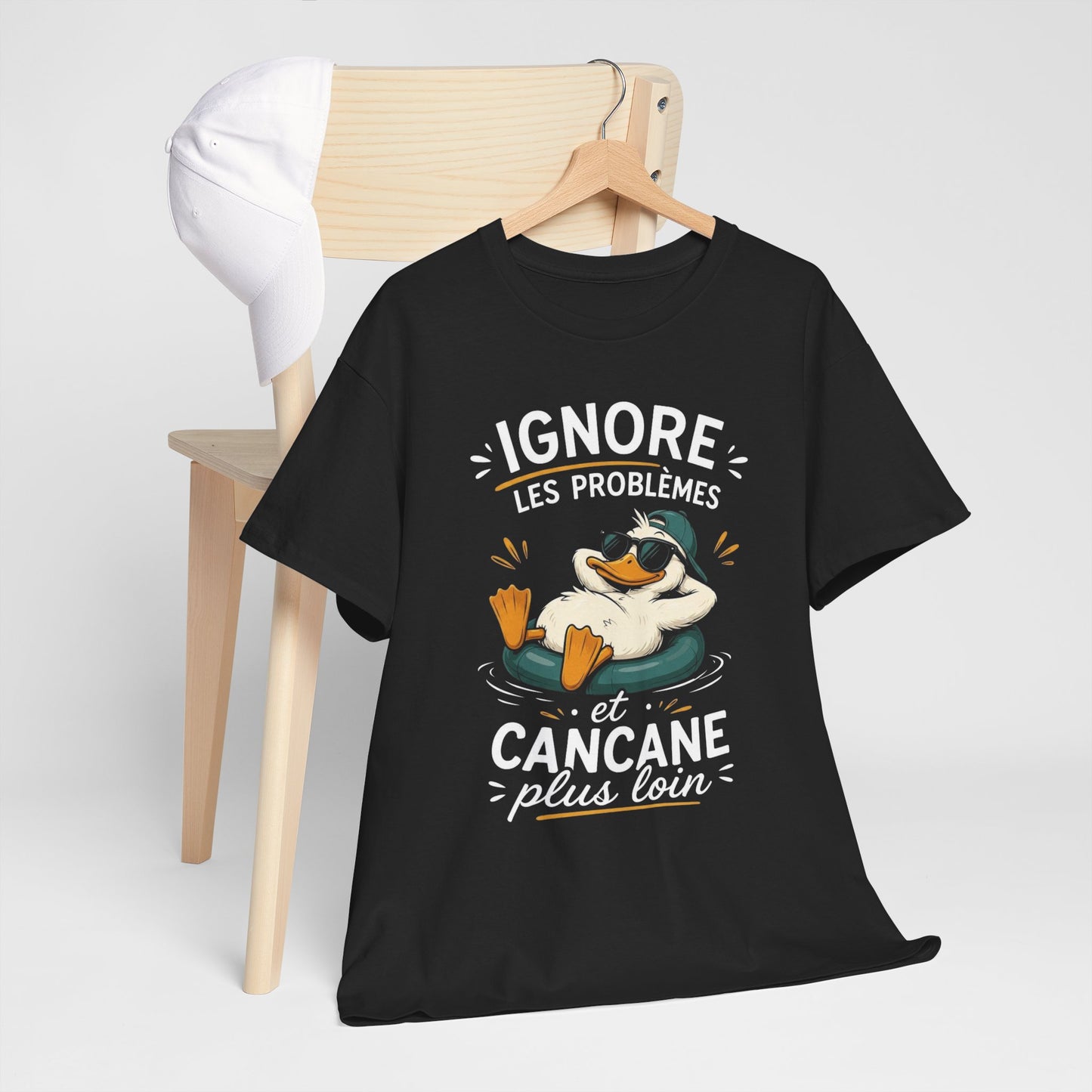 T-Shirt Ignore Les Problèmes Et Cancane Plus Loin – Tee Shirt Canard Humoristique – Cadeau Original Homme Femme